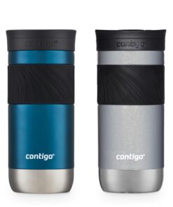 Contigo® Byron 2.0 Stainless Steel Travel Mug with SNAPSEAL™ Lid and Grip, 16oz, 2-Pack